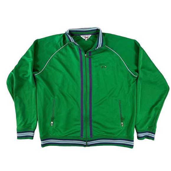 VTG Retro‎ Fox Men Green Long Sleeve Zip Up Track Jacket Sz XL - Picture 1 of 7